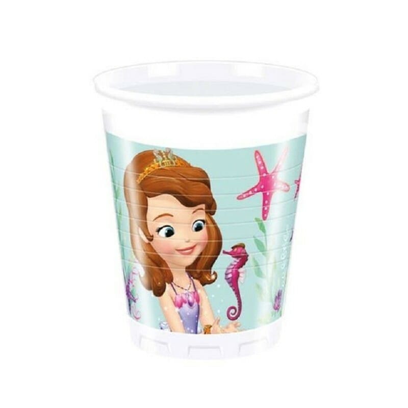 8 Copos Princesa Sofia Rosa