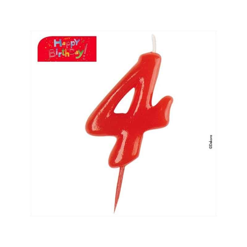 Vela nº 4 Vermelho