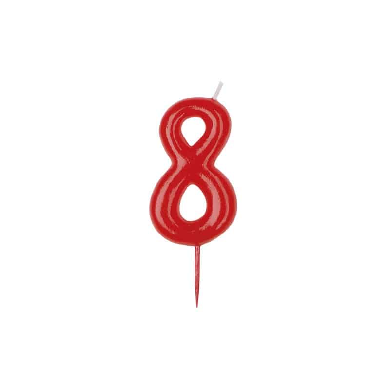 vela 8 vermelho