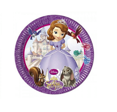 8 Pratos Princesa Sofia 20 cm