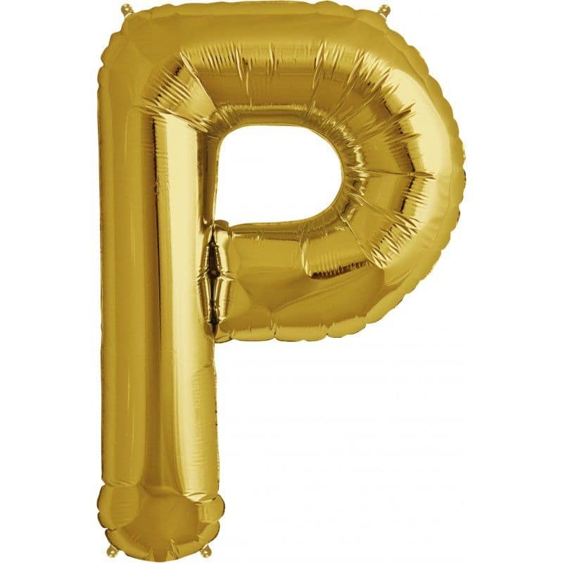 Balão Letra P 40 cm - Dourado