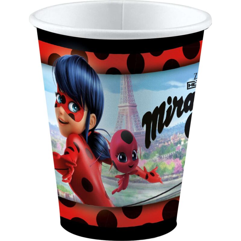 8 Copos Papel Ladybug