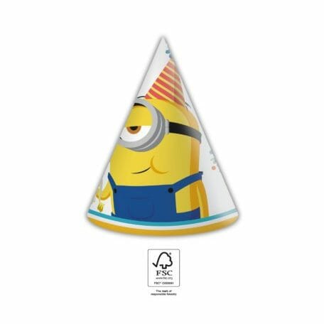 6 Chapéus Aniversário Minions