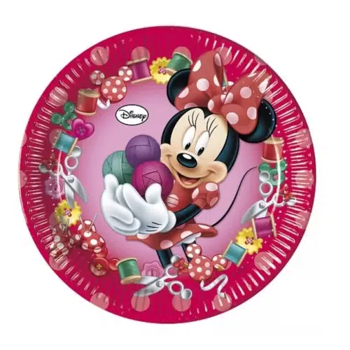 8 Pratos Minnie Rosa - 23 cm