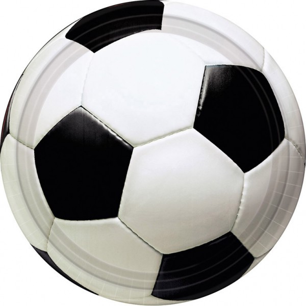 6 Pratos Papel Bola de Futebol 18 cm