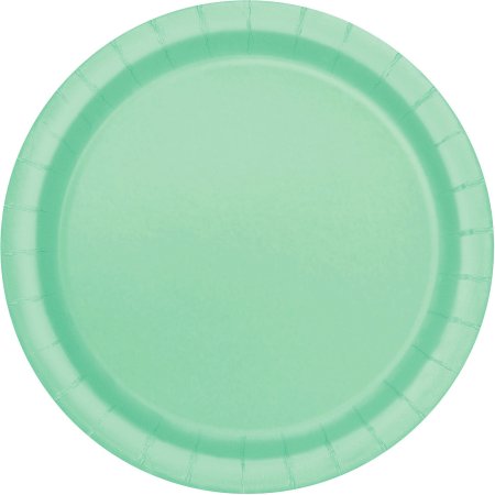 10 Pratos Verde Menta em Papel 20 cm