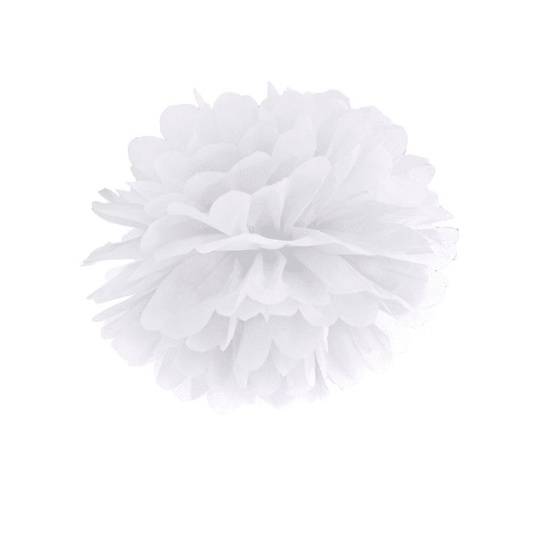 Pompom Branco 35 cm