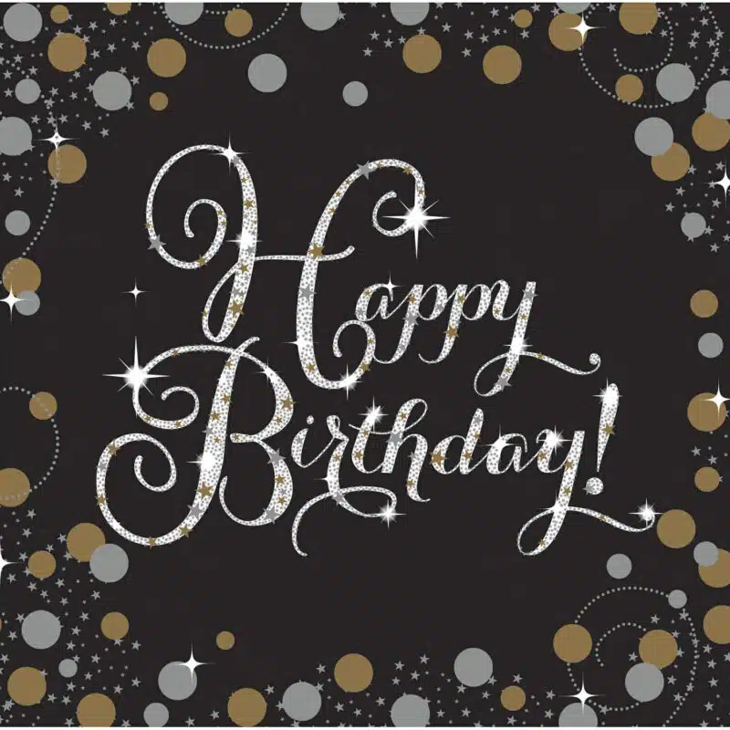 16 Guardanapos Happy Birthday 33x33 cm