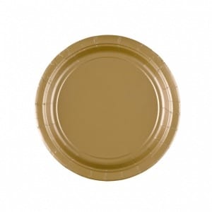 6 Pratos Dourado em Papel 18 cm