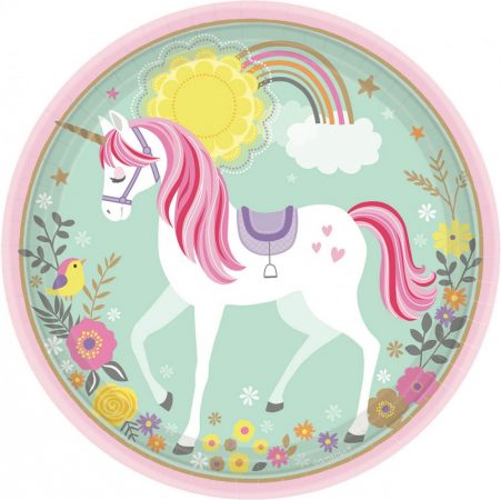 8 pratos unicornio gold