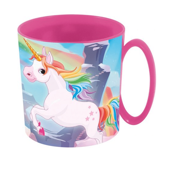 caneca unicornio plástico