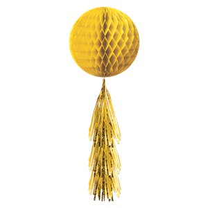 bola de papel amarelo com tassel