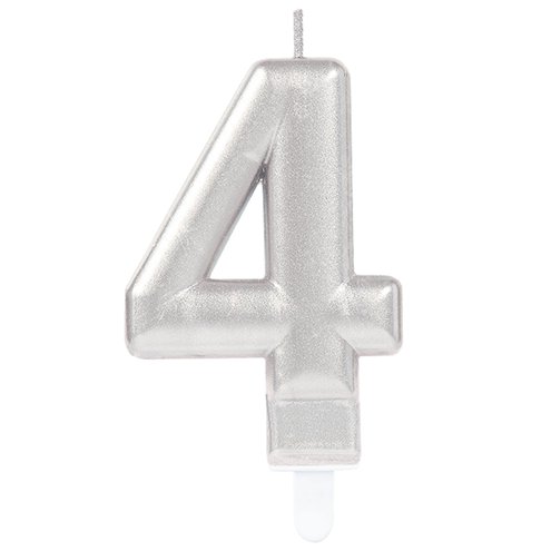 Vela nº4 Prata 7,5 cm