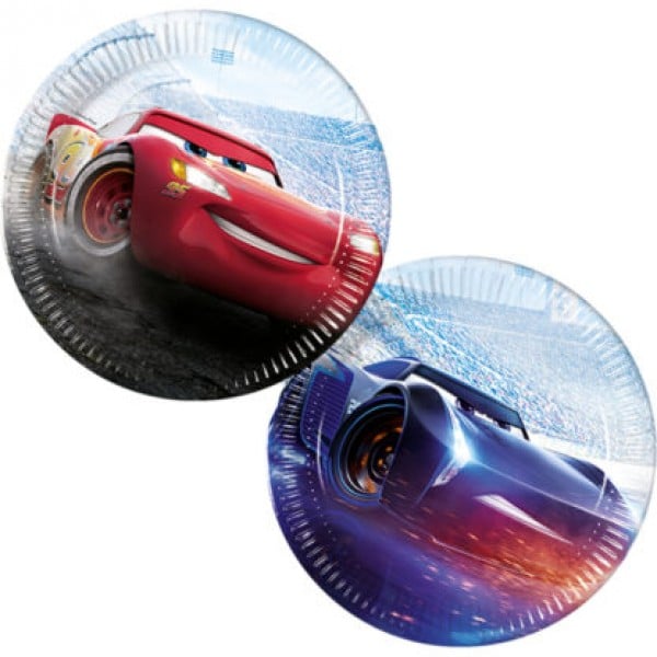 8 Pratos de Papel Festa Cars Racers 23 cm