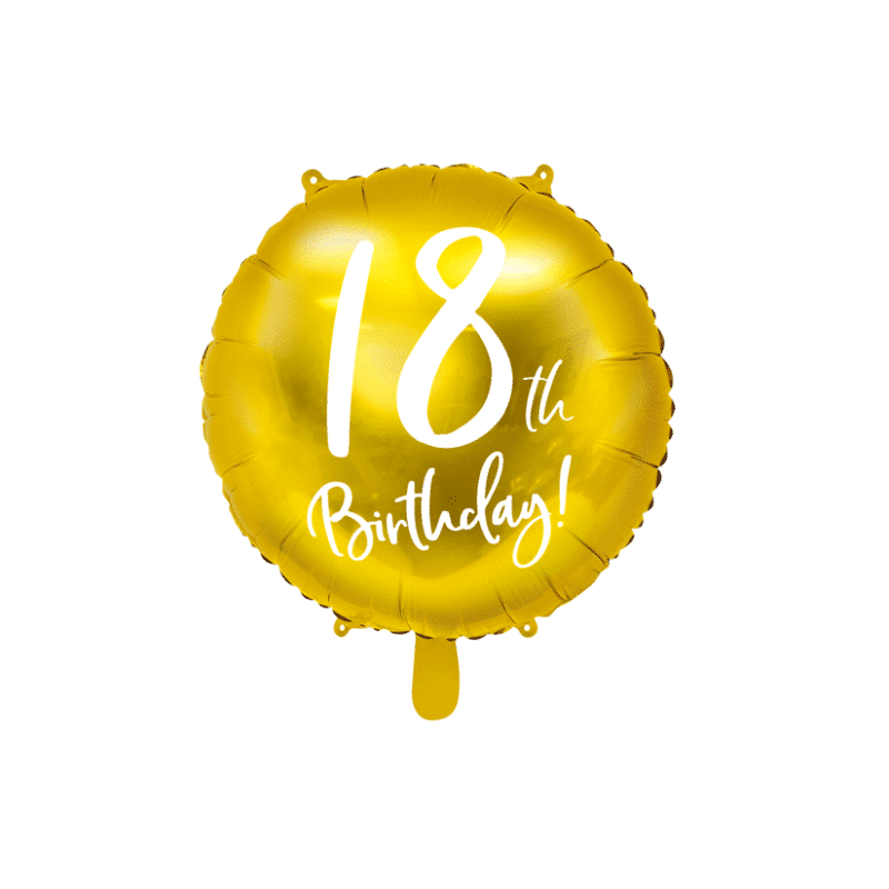 Balão Foil 18 Anos Dourado