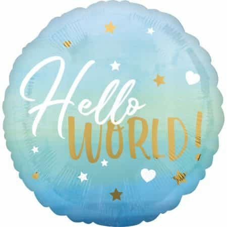 balão foil hello world azul