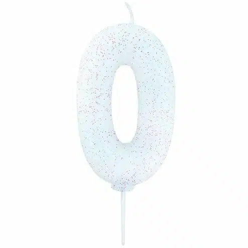 vela branca glitter nº 0