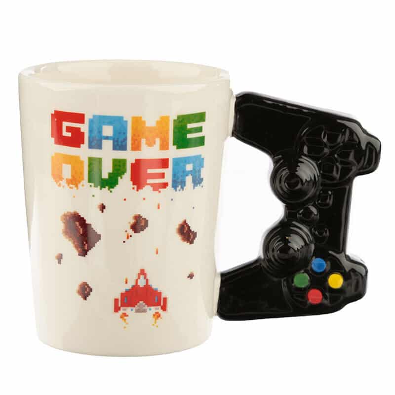 Caneca Comando de Consola 3D em Cerâmica Jogos Pixel
