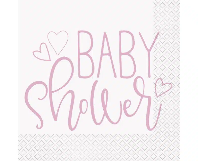 16 Guardanapos Baby Shower Rosa