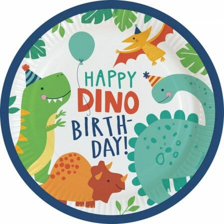 8 pratos Dinossauros Happy