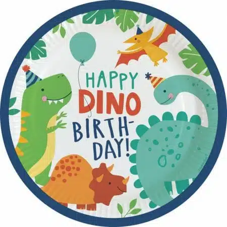 8 pratos Dinossauros Happy