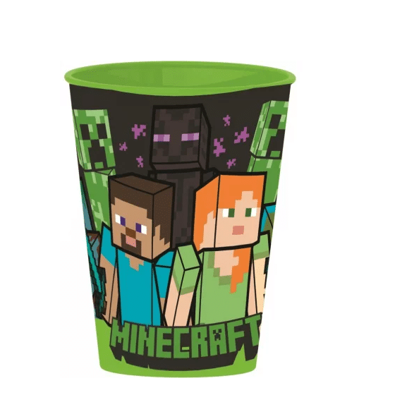 Copo de plástico minecraft 260 ml