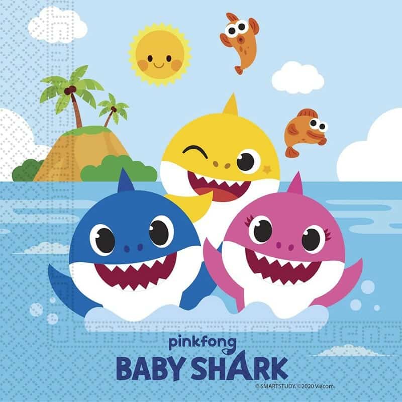 20 Guardanapos Baby Shark