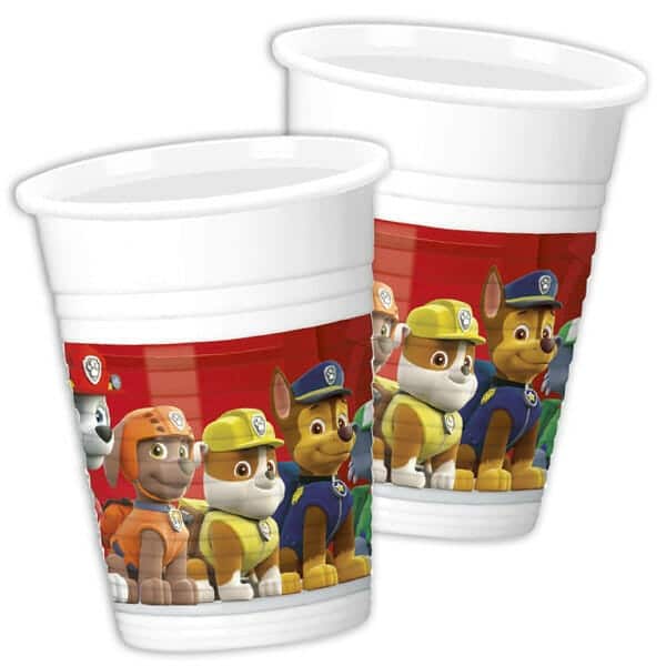 8 Copos da Patrulha Pata 200 ml