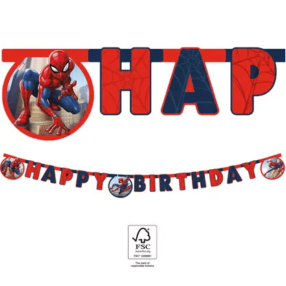 Faixa Happy Birthday Homem Aranha