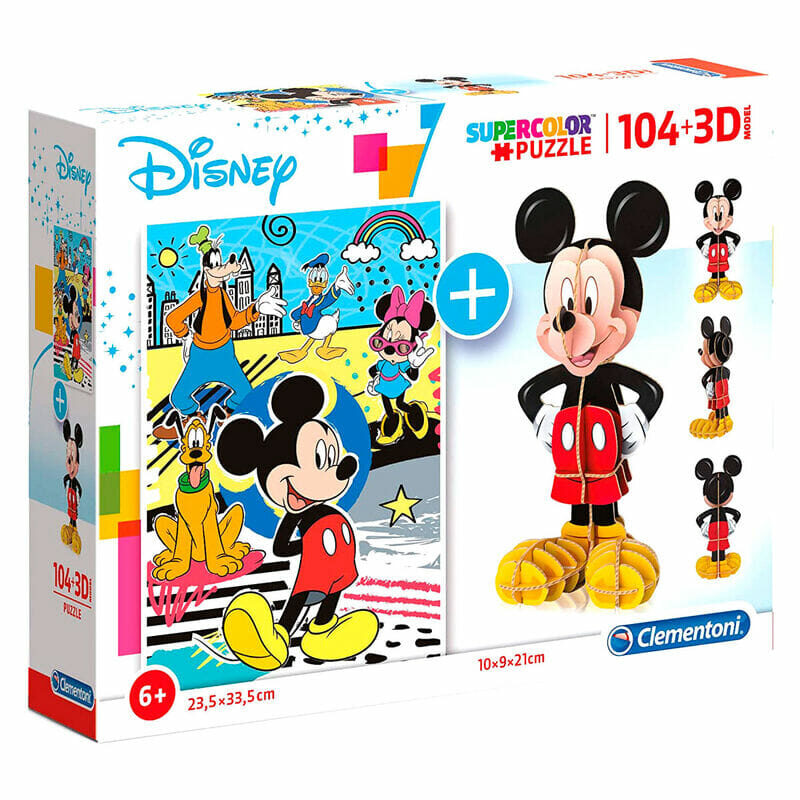 Puzzle Mickey + Figura 3D 104 Peças