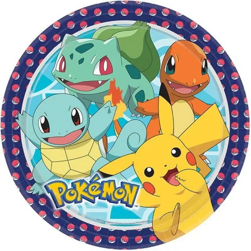 8 Pratos Pokemon 23 cm