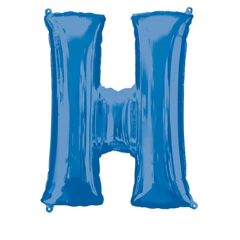 Balão Foil Letra H Azul 65 cm