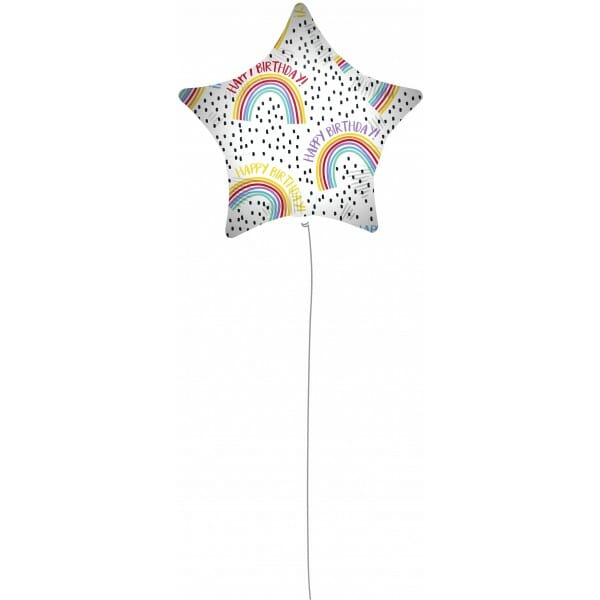 Balão Foil Estrela Happy Birthday