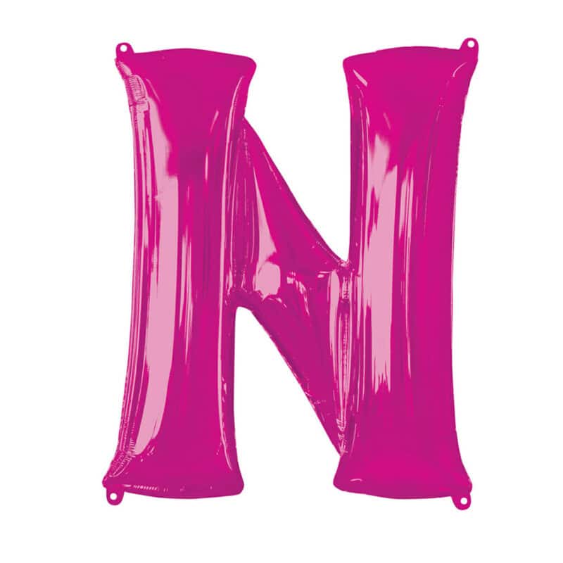 Balão Foil Letra N Rosa 65 cm