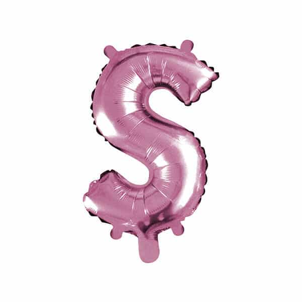 Balão Foil Letra S Rosa 65 cm