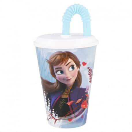 Copo Plástico com Palhinha Frozen II