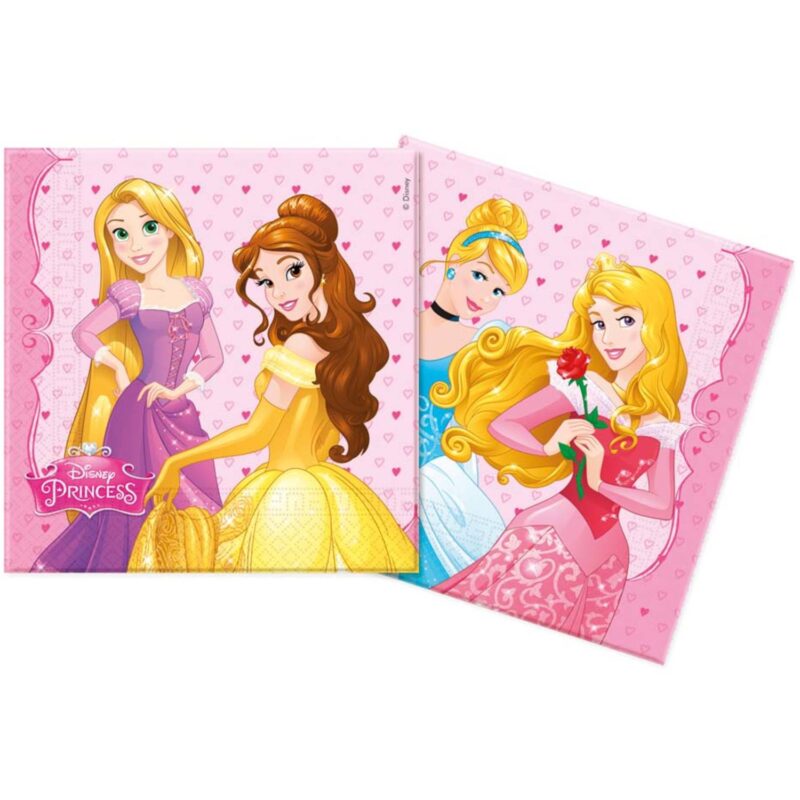 20 Guardanapos Princesas Disney Corações