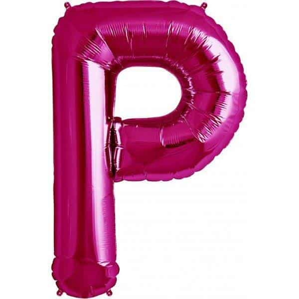 Balão Foil Letra P Rosa 65 cm