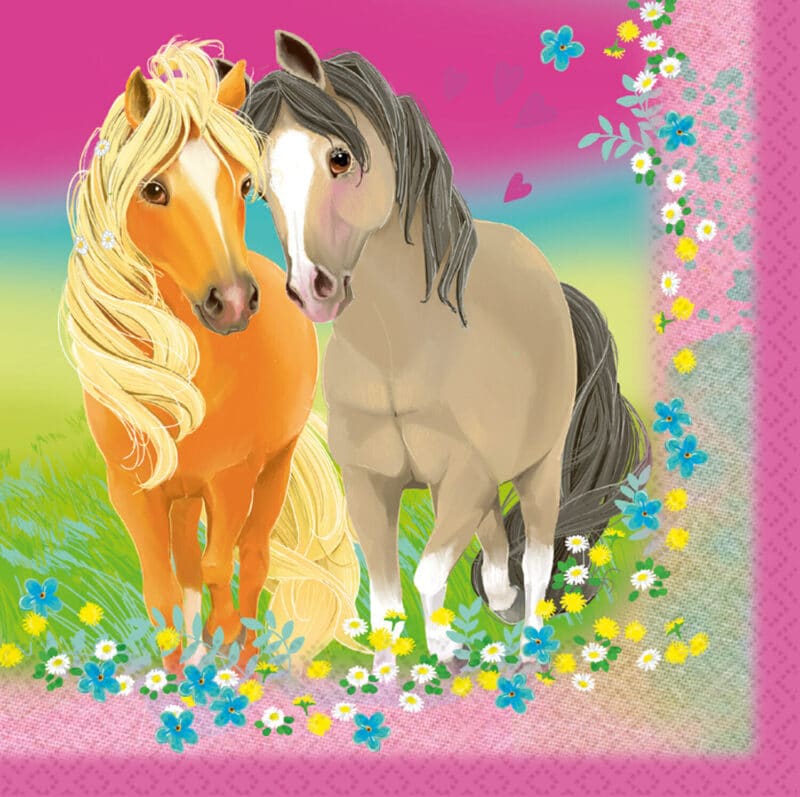 20 Guardanapos Póneis Cavalos