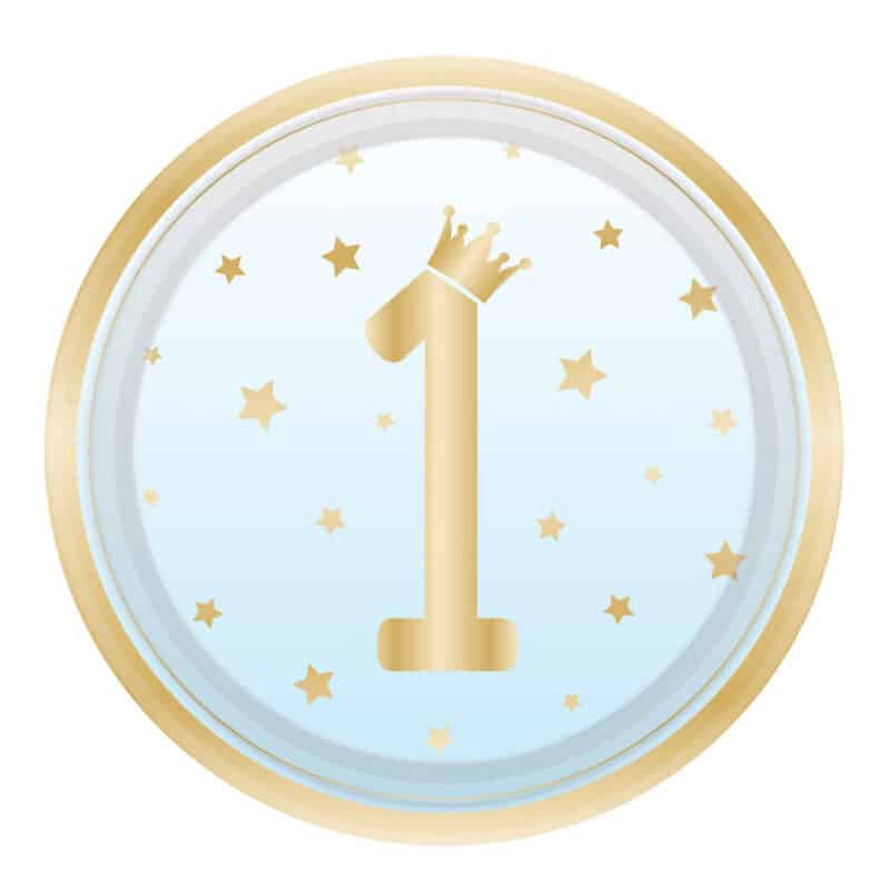 8 Pratos 1º Aniversário Azul
