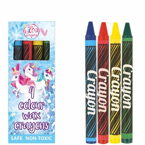 Caixa 4 Mini Lápis de Cera Unicórnio