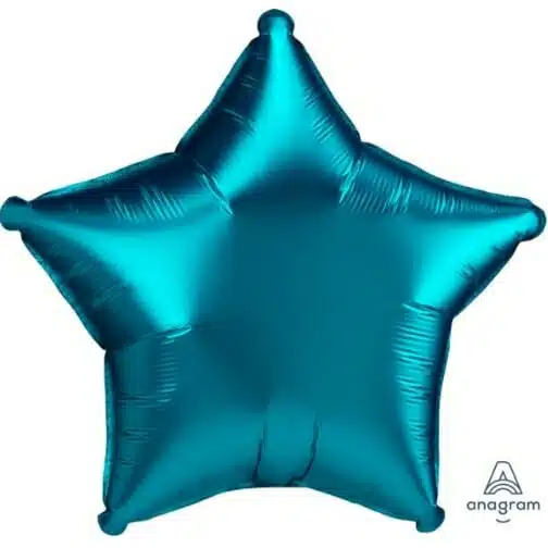 balao foil estrela azul turquesa metalizado