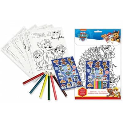 Conjunto para Colorir Patrulha Pata com Autocolantes