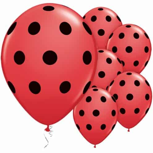 Balão Vermelho Bolinhas Látex 30 cm Avulso