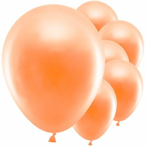 10 baloes laranja metalico