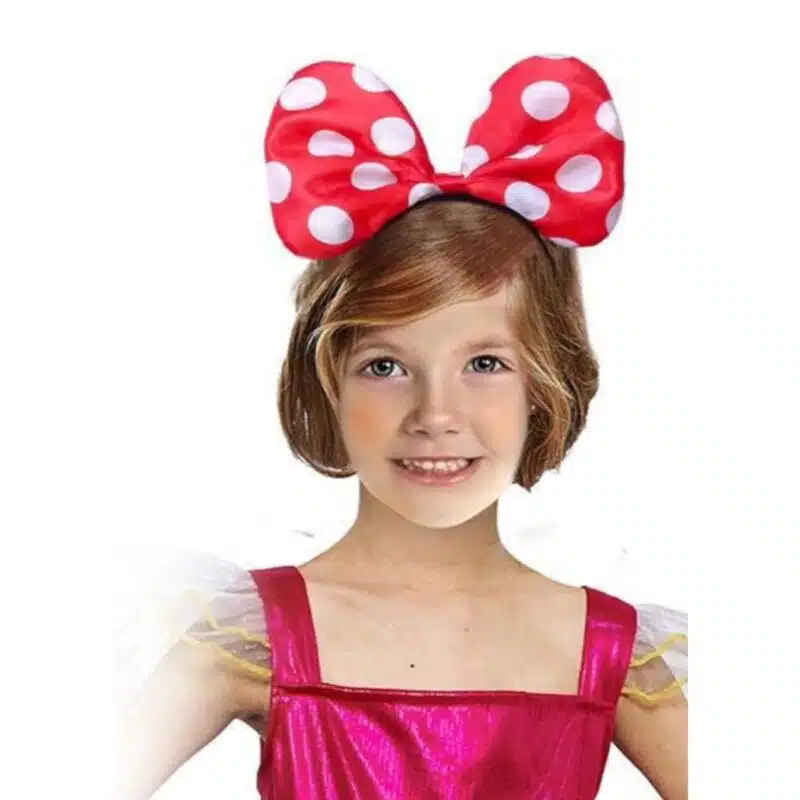 Bandolete Minnie Laço Vermelho Bolinhas