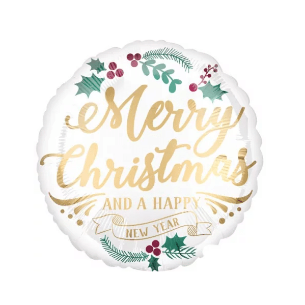 balao merry christmas dourado