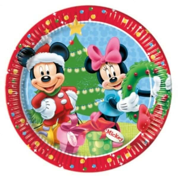 Pratos Mickey e Minnie Natal