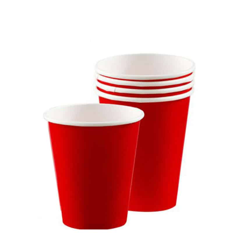 8 copos vermelho