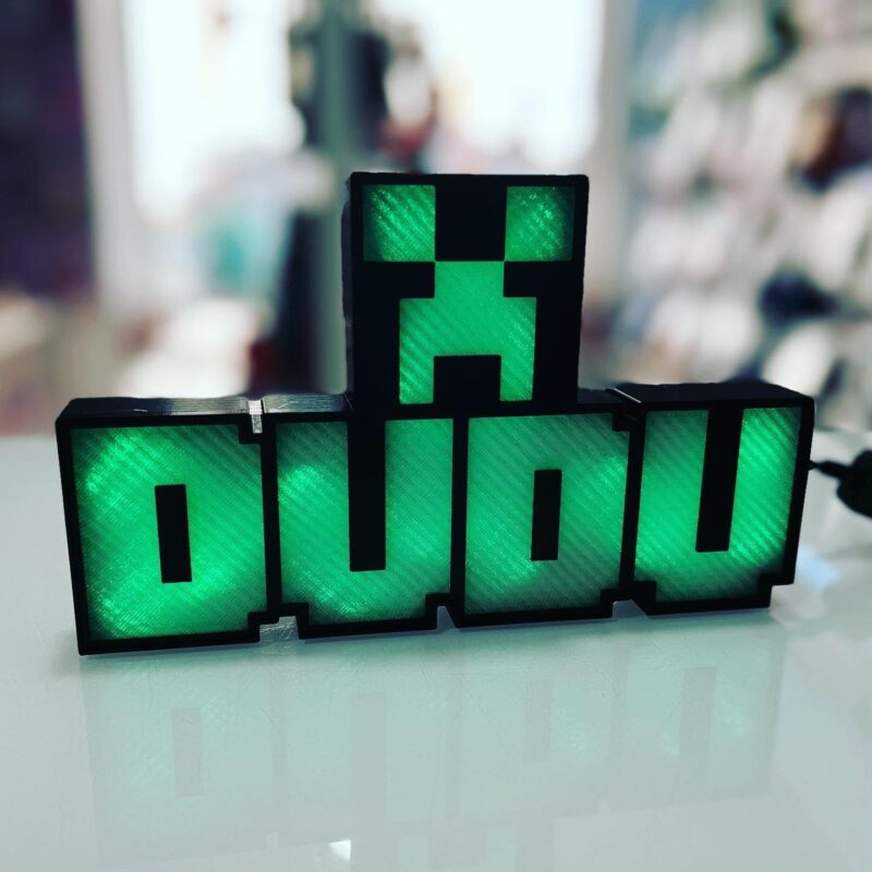 Candeeiro LED 3D Personalizado Minecraft